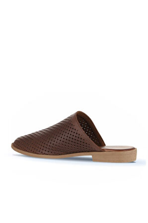 Bueno Shoes Kahverengi Deri Kadın Düz Terlik 01wa9200