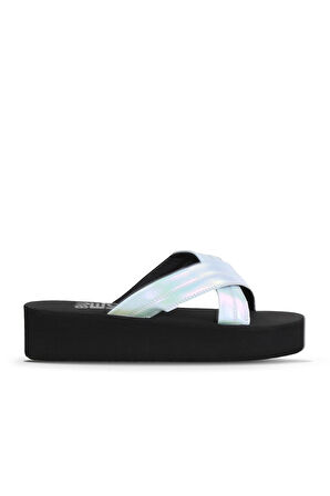 Bueno Shoes Beyaz Sedef-sipahi Kadın Dolgu Topuklu Terlik 26wt230164