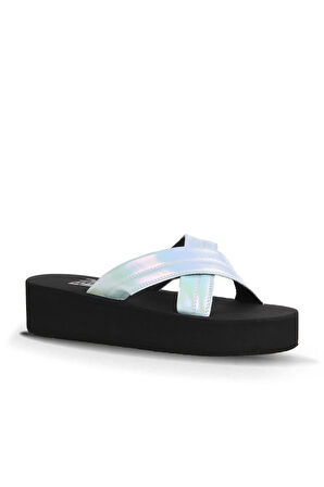 Bueno Shoes Beyaz Sedef-sipahi Kadın Dolgu Topuklu Terlik 26wt230164