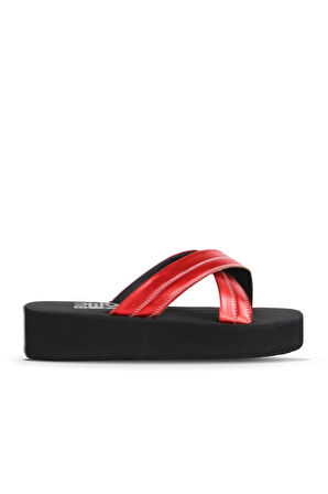Bueno Shoes Kırmızı Sedef-sipahi Kadın Dolgu Topuklu Terlik 26wt230164