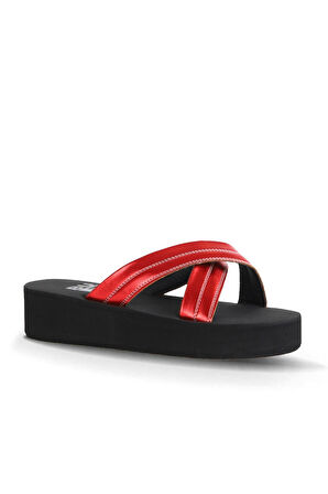 Bueno Shoes Kırmızı Sedef-sipahi Kadın Dolgu Topuklu Terlik 26wt230164