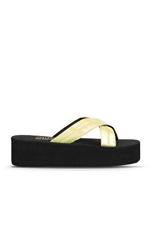 Bueno Shoes Sarı Limon Sedef-sipahi Kadın Dolgu Topuklu Terlik 26wt230164