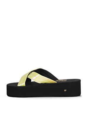 Bueno Shoes Sarı Limon Sedef-sipahi Kadın Dolgu Topuklu Terlik 26wt230164