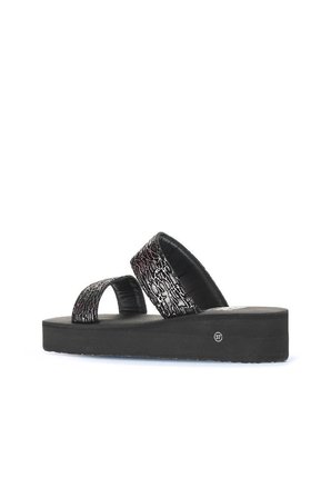 Bueno Shoes Siyah Platin Kadın Dolgu Topuklu Terlik 26wt752050