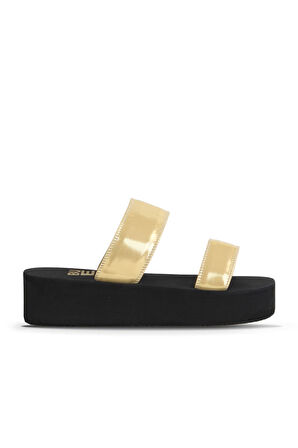 Bueno Shoes Altın Sedefli-paris Kadın Dolgu Topuklu Terlik 26wt752750