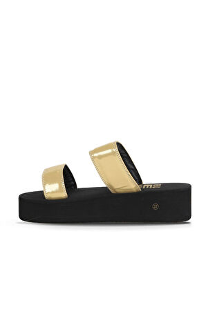 Bueno Shoes Altın Sedefli-paris Kadın Dolgu Topuklu Terlik 26wt752750