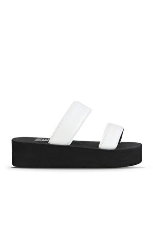 Bueno Shoes Beyaz Sedefli-paris Kadın Dolgu Topuklu Terlik 26wt752750