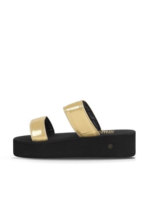 Bueno Shoes Altın Sedefli-paris Kadın Dolgu Topuklu Terlik 26wt752750