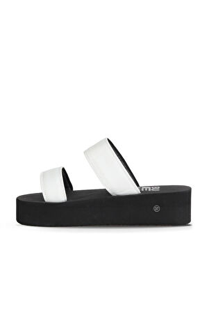 Bueno Shoes Beyaz Sedefli-paris Kadın Dolgu Topuklu Terlik 26wt752750