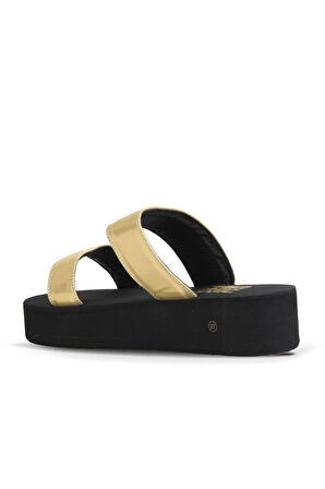 Bueno Shoes Altın Sedefli-paris Kadın Dolgu Topuklu Terlik 26wt752750