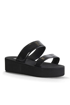 Bueno Shoes Siyah Sedefli-paris Kadın Dolgu Topuklu Terlik 26wt752750