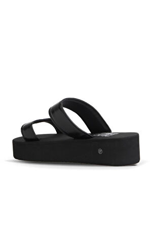 Bueno Shoes Siyah Sedefli-paris Kadın Dolgu Topuklu Terlik 26wt752750