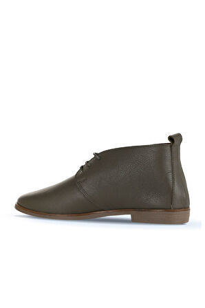 Bueno Shoes Haki Deri Kadın Düz Bot 01wd3500