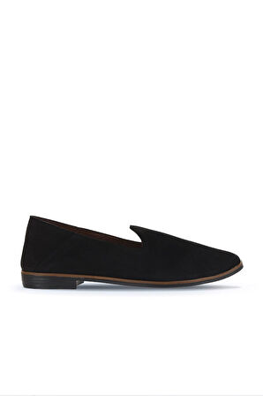 Bueno Shoes Siyah Nubuk Kadın Babet 01wd3505