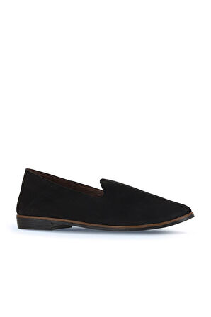 Bueno Shoes Siyah Nubuk Kadın Babet 01wd3505