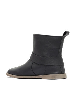 Bueno Shoes Siyah Deri Kadın Düz Bot 01wd4211