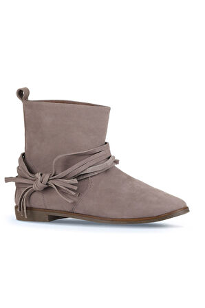 Bueno Shoes Vizon Nubuk Kadın Düz Bot 01wd3509