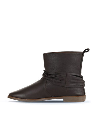 Bueno Shoes Kahverengi Deri Kadın Düz Bot 01wd3509