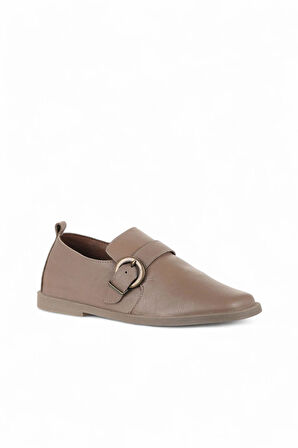 Bueno Shoes Gri Deri Kadın Klasik Ayakkabı 01wd4202
