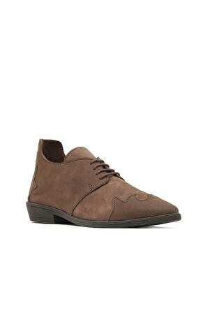 Bueno Shoes Kahverengi Nubuk Kadın Düz Bot 01wd3603