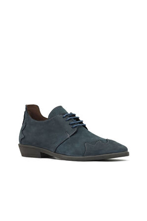 Bueno Shoes Lacivert Nubuk Kadın Düz Bot 01wd3603