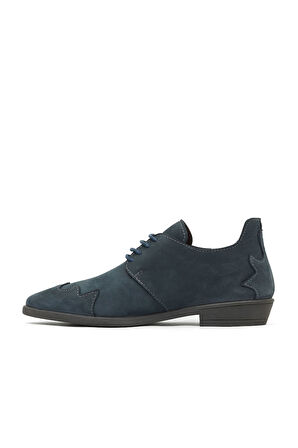 Bueno Shoes Lacivert Nubuk Kadın Düz Bot 01wd3603