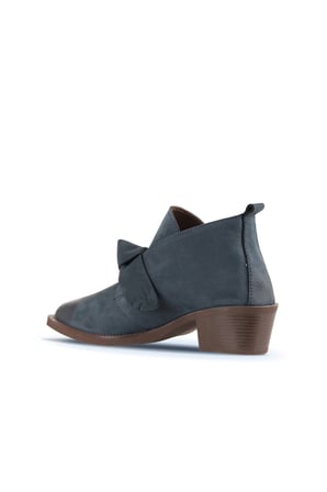 Lacivert Nubuk Kadın Topuklu Bot