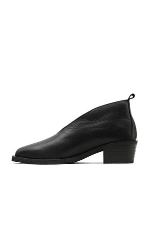 Bueno Shoes Siyah Deri Kadın Topuklu Bot 01wd4004