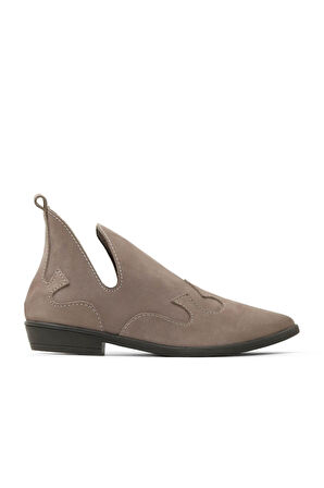 Bueno Shoes Vizon Nubuk Kadın Düz Bot 01wd3605