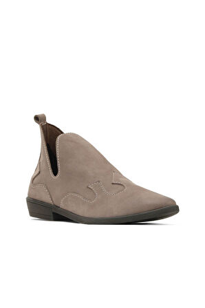 Bueno Shoes Vizon Nubuk Kadın Düz Bot 01wd3605