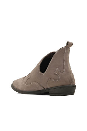 Bueno Shoes Vizon Nubuk Kadın Düz Bot 01wd3605
