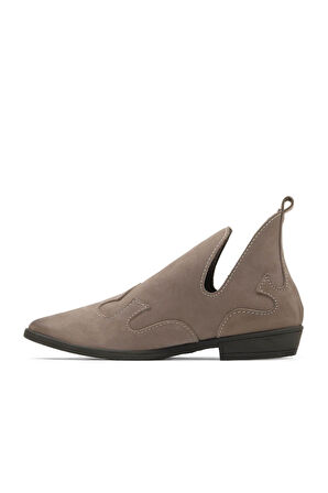 Bueno Shoes Vizon Nubuk Kadın Düz Bot 01wd3605