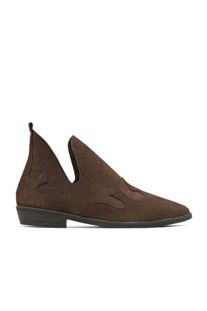 Bueno Shoes Kahverengi Nubuk Kadın Düz Bot 01wd3605
