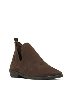 Bueno Shoes Kahverengi Nubuk Kadın Düz Bot 01wd3605