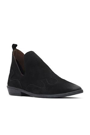 Bueno Shoes Siyah Nubuk Kadın Düz Bot 01wd3605