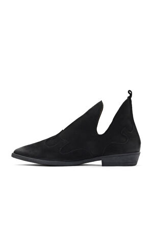 Bueno Shoes Siyah Nubuk Kadın Düz Bot 01wd3605