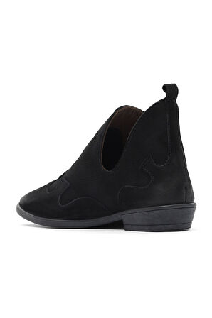 Bueno Shoes Siyah Nubuk Kadın Düz Bot 01wd3605