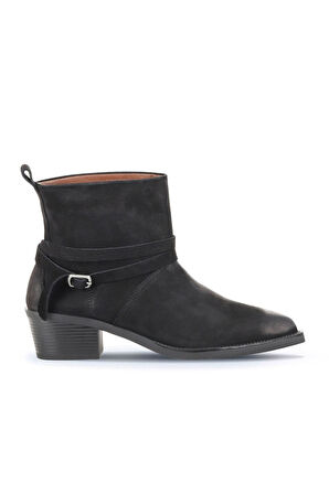 Bueno Shoes Siyah Nubuk Kadın Topuklu Bot 01wd4006