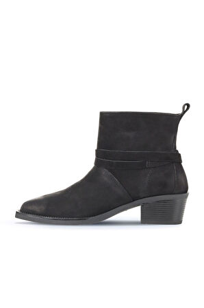 Bueno Shoes Siyah Nubuk Kadın Topuklu Bot 01wd4006