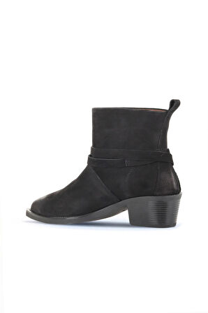 Bueno Shoes Siyah Nubuk Kadın Topuklu Bot 01wd4006