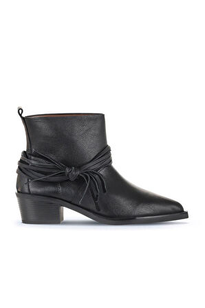 Bueno Shoes Siyah Deri Kadın Topuklu Bot 01wd4007