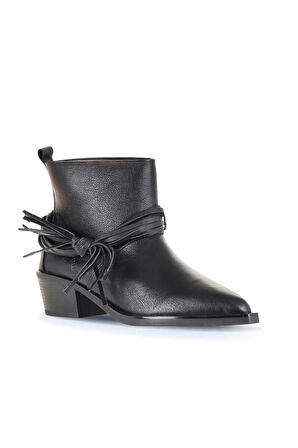 Bueno Shoes Siyah Deri Kadın Topuklu Bot 01wd4007