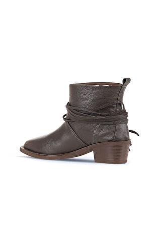 Bueno Shoes Kahverengi Deri Kadın Topuklu Bot 01wd4007