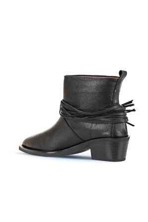 Bueno Shoes Siyah Deri Kadın Topuklu Bot 01wd4007