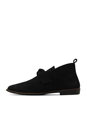 Bueno Shoes Siyah Nubuk Kadın Düz Bot 01wd3702