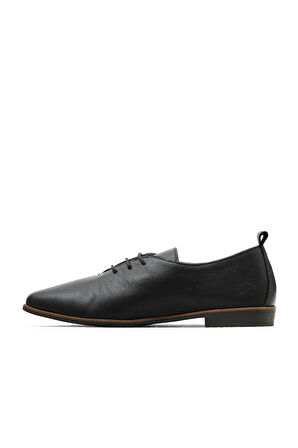 Bueno Shoes Siyah Deri Kadın Günlük Ayakkabı 01wd3706