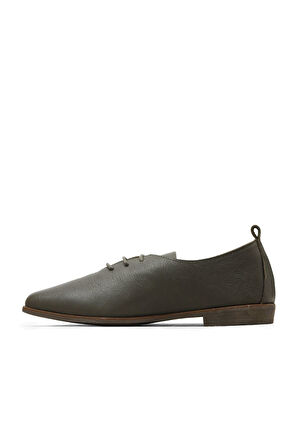Bueno Shoes Haki Deri Kadın Günlük Ayakkabı 01wd3706