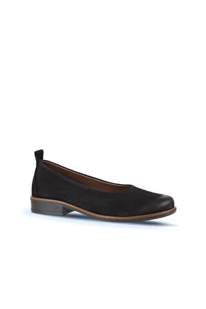 Bueno Shoes Siyah Nubuk Kadın Babet 01wd3800