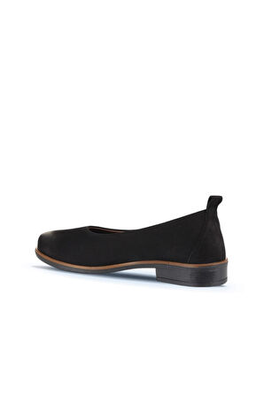 Bueno Shoes Siyah Nubuk Kadın Babet 01wd3800