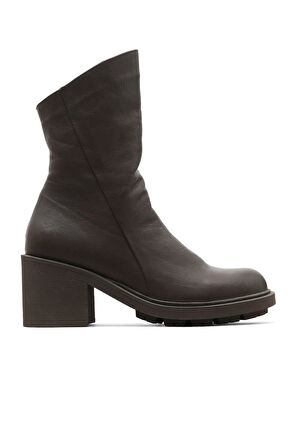 Bueno Shoes Kahverengi Deri Kadın Topuklu Bot 01wz7905